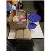 Image 1 : BOX OF BRANDED TUPPERWARE CONTAINERS