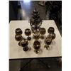 Image 1 : SILVER PLATE KETTLE WITH STAND, BURNER AND 10 GOBLETS