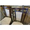Image 8 : GLASSTOP LEATHER INSERT DINING TABLE WITH 4 CHAIRS