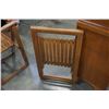 Image 8 : TEAK MID CENTURY DROPLEAF DINING TABLE WITH ROLLUP DOOR AND 4 FOLDING CHAIRS INSIDE