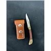 Image 2 : Wood and Brass Pocket Knife with Sheath