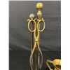 Image 2 : Antique Brass Fireplace Tools & Match Holder