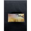 Image 2 : Vintage Demott Signed Sculpture Onyx Base Rare Flying Ducks & Slag Glass Bird Trinket Box