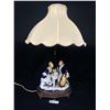 Image 1 : Vintage Porcelain Table Lamp Couple Playing Music - Top of Cello Broken