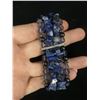 Image 2 : Black Bead and Natural Sodalite Stones Stretch Bracelet