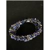 Image 3 : Black Bead and Natural Sodalite Stones Stretch Bracelet