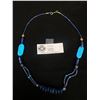 Image 1 : Vintage Lapis Lazuli/Turquoise Stone Necklace - 21" Length