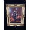 Image 1 : Large Vintage Framed Flower Still Life Vase Print