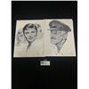 Image 1 : 1962 Pencil Sketch of 1957 Academy Award Winners Alec Guinness and Joanne Woodward - Signed by Artis