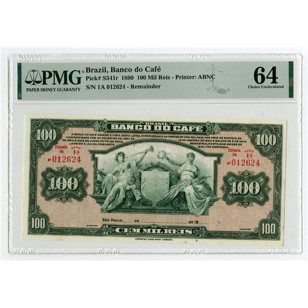 Banco do Café, 1890  Issue Banknote