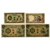 Image 1 : Central Bank of Manchukou. ND (1935-1937), Quartet of Issued Banknotes