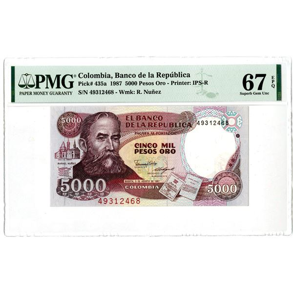 Banco de la Republica. 1987. "Top Pop"  Issue Banknote.