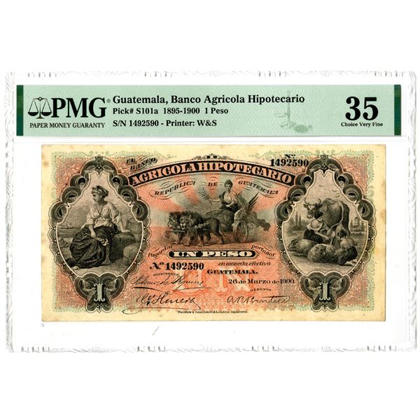 Banco Agricola Hipotecario. 1900 Issue Banknote.