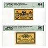 Image 1 : Russia, Treasury Small Change Note and Government Bank Pair, ca.1915 to 1918, Lot of 2 notes.