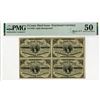 Image 1 : U.S. Fractional Currency, 1863, 3 Cents, Fr#1226, Light Background, Uncut Block of 4 Fractional Curr