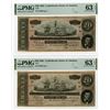Image 1 : Confederate States of America, 1864, Sequential Pair of Issued Banknotes