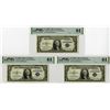 Image 1 : U.S. Silver Certificate, $1, Series of 1935 E, Group of 3 Replacement Sequential Issued Banknotes