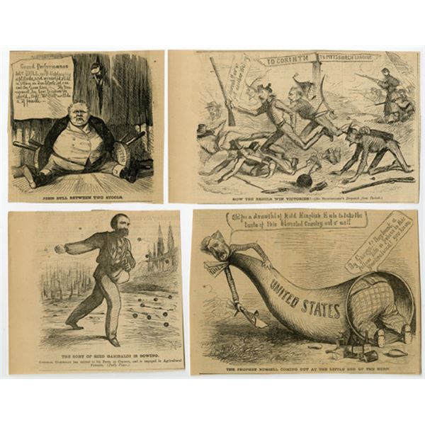 Large Group of John Bull, Civil War, and Other Political Cartoons, ca. 1840-90s