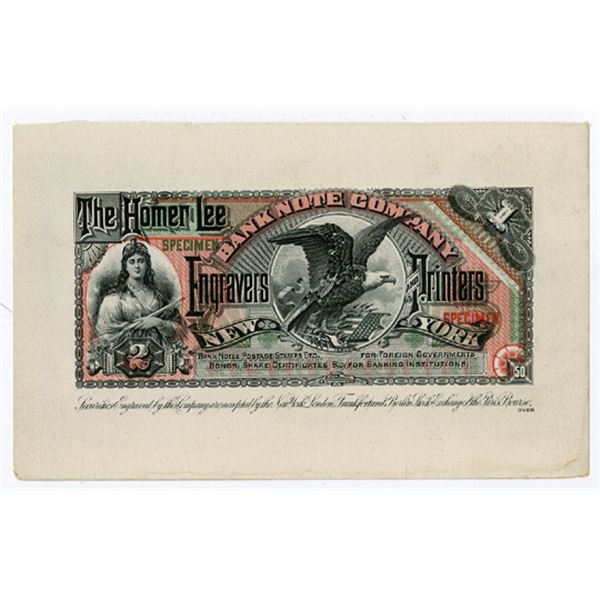 Homer Lee Bank Note Company, ca.1880-90's Advertising Note