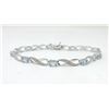 Image 1 : Blue Topaz & Diamond Tennis Bracelet