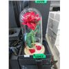 Image 1 : 9 New LED Illuminated Roses in 8" Domes