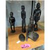 Image 1 : 4 Vintage African Carved Wood Statues