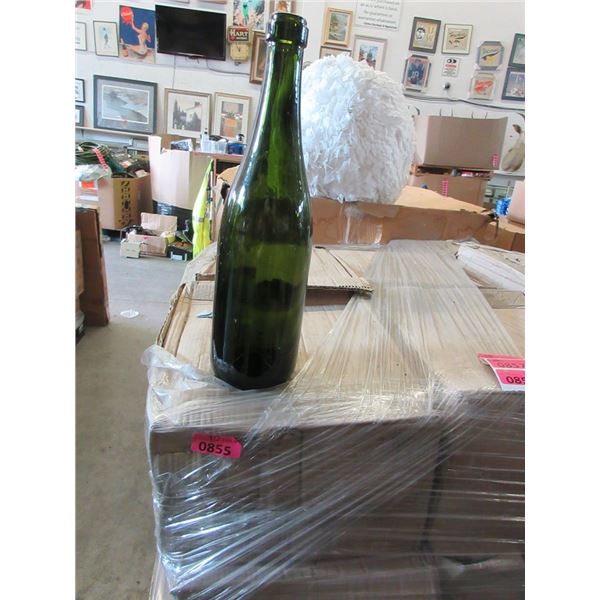 10 Boxes of 6 Large Green Glass Wine Bottles