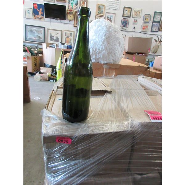 10 Boxes of 6 Large Green Glass Wine Bottles