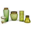 Image 1 : Group of Green Glass, incl. Art Nouveau Jar (5)