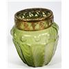 Image 2 : Group of Green Glass, incl. Art Nouveau Jar (5)