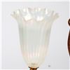 Image 3 : Gilt Metal and Iridescent Glass Lilies Candleholder
