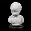 Image 2 : Porcelain Bust of a Baby, on Wood Stand