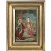 Image 1 : French Crewelwork, Christ and the Woman of Samaria, c. 18th/19th Century