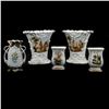 Image 1 : Group of 5 Gilt Porcelain Vases, incl. with Ship Decoration