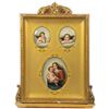 Image 1 : Three Porcelain Putti and Madonna Miniatures in Gilt Frame