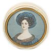 Image 1 : Lady in Blue Portrait Miniature Box, Signed