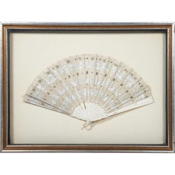 Framed 19th Century Silk and Lace Fans (3)