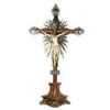 Image 1 : Large Silver-mounted Altarpiece Crucifix, c. 18th Century