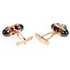 Image 2 : Pair of gem-set and 14k gold cufflinks