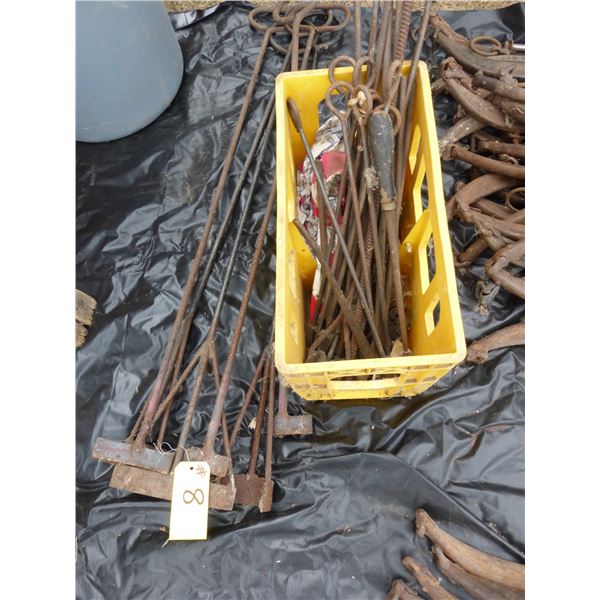 IRONS 6- LARGE AND 5- SMALL, AND ASSRT. TOOLS