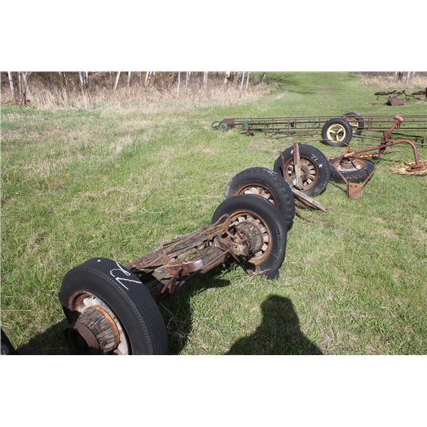 2 - OLD WAGON AXLES