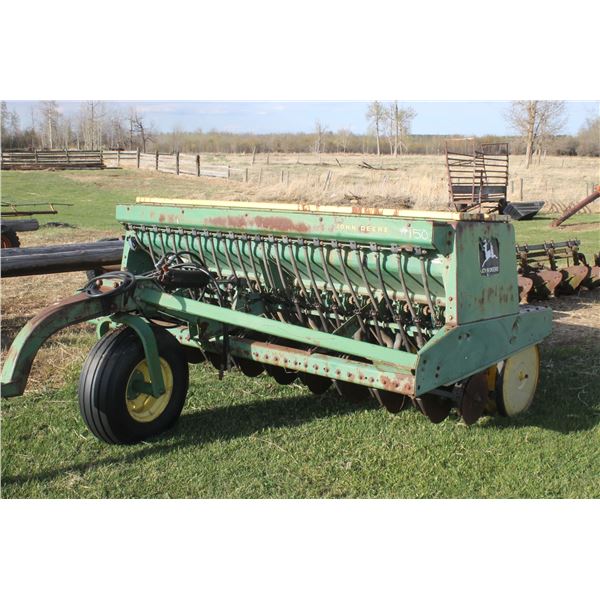 JOHN DEERE 10' SEED DRILL C/W GRASS ATTACHMENT & JD RAM