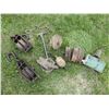 Image 1 : 6- PULLEYS, MOLE TRAP, WEIGHT AND HAMMER