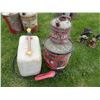 Image 1 : GAS CANS, 1 METAL, 1 PLASTIC, SAND BLASTER PAIL