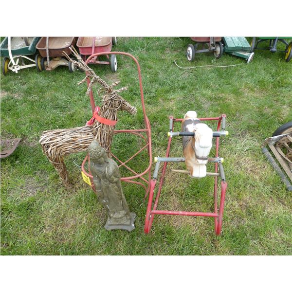 BUDDAH, CHAIR FRAME, DEER, HORSE