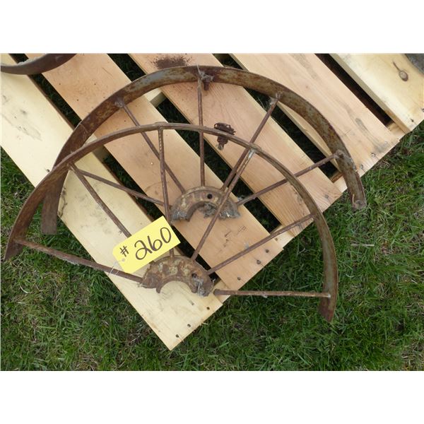 2- HALVES OF A STEEL WHEEL