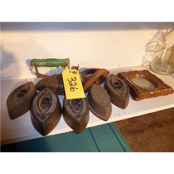 SAD IRONS AND PICTURE FRAMES