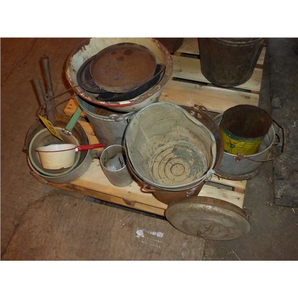 POTS, PAILS AND ENAMEL POTS