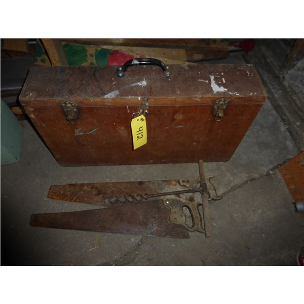 TOOL CASE, SAWS, HAND DRILL