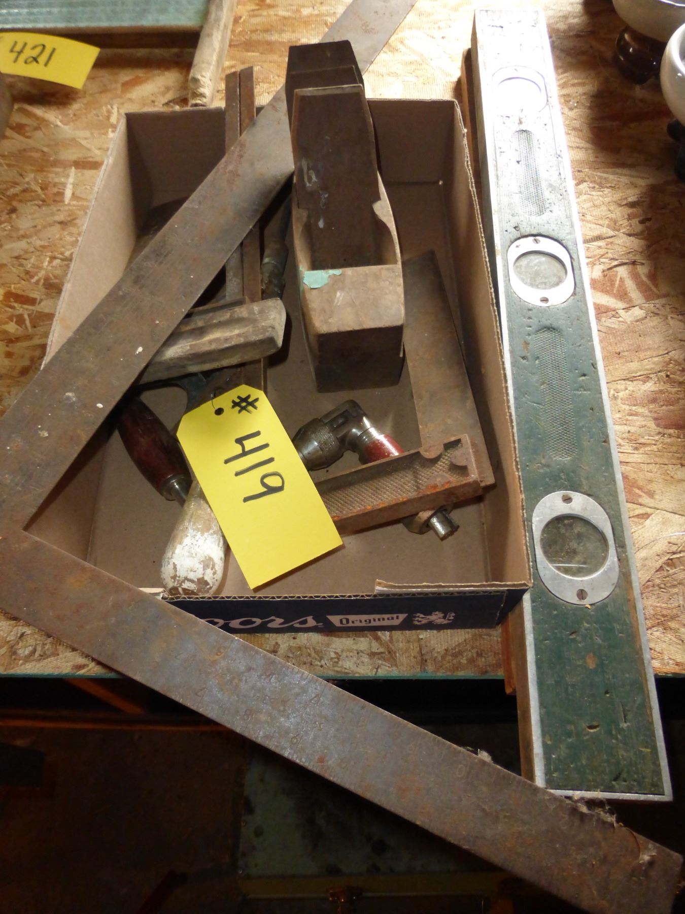 HAND TOOLS, LEVELS, BLOCK PLANES, SQUARE, BRACING BIT